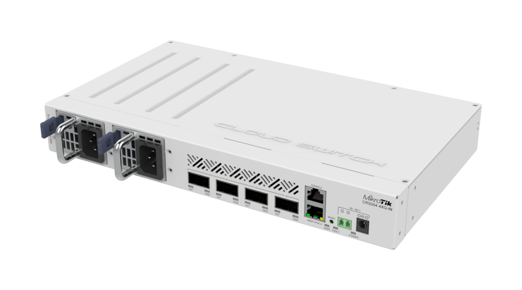 قیمت، مشخصات و خرید سوئیچ میکروتیک CRS504-4XQ-IN